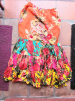RETRO Skirt maxi bright Flowers Boho unworn size MEDIUM