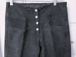 Vintage 1969 Suede Leather Navy Blue Hip Hugger Bell Bottom Pants