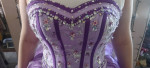 FANCY PROM SPECIAL OCCASION LONG PURPLE JEWELED DRESS ASPEED S