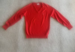 Bright Red Christian Dior Men’s V Neck Sweater Jumper Pullover Small S