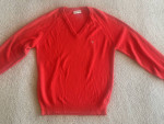 Bright Red Christian Dior Men’s V Neck Sweater Jumper Pullover Small S