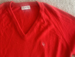 Bright Red Christian Dior Men’s V Neck Sweater Jumper Pullover Small S