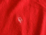 Bright Red Christian Dior Men’s V Neck Sweater Jumper Pullover Small S