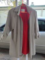 London fog overcoat. 10 reg size red interior coat winter rain