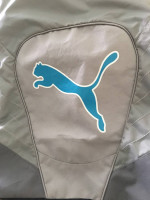Puma Gym Sack, Turquoise on Silver/Black. Germany. Pd$35