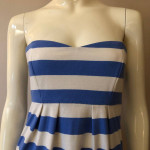 J.Crew Striped Strapless Summer Dress White & Blue 2 EUC