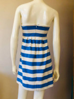 J.Crew Striped Strapless Summer Dress White & Blue 2 EUC
