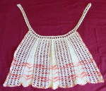 Vintage 1950s Handcrafted Crocheted Peach & White Half Apron