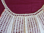 Vintage 1950s Handcrafted Crocheted Peach & White Half Apron
