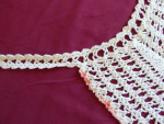 Vintage 1950s Handcrafted Crocheted Peach & White Half Apron