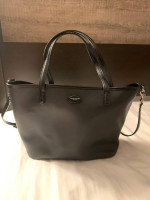 Authentic Coach Metro Leather Small Tote Bag w/ Crossbody Strap -Black