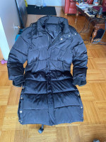 Women’s extra long black winter puffer coat size M