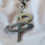 B MAKOWSKY Red Leather Convertible Crossbody Shoulder Bag w/ Keychain