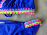 Blue Bikini Bathing Suit w/ Multi-color Trim Size Medium / D/DD