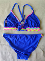 Blue Bikini Bathing Suit w/ Multi-color Trim Size Medium / D/DD