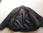 NEW Oscar Piel Black & Brown Leather Baseball Style Jacket Knit Cuff