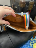 NWT Coach CJ673 Holden Crossbody In Rainbow Signature Canvas&Leather C