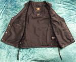 NEW HARLEY DAVIDSON BLACK LEATHER/LACE SPORT CUT CAFE VEST—ANNIV EDITN