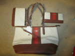 New w Tag Women's Satchel Bag Time and Tru 3 Piece Set