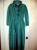 Vintage 60s-70s Teal Designer "Jack Bryan" Formal Dress * Rhinestone *