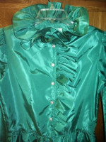 Vintage 60s-70s Teal Designer "Jack Bryan" Formal Dress * Rhinestone *