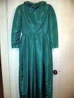 Vintage 60s-70s Teal Designer "Jack Bryan" Formal Dress * Rhinestone *