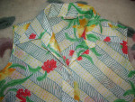 New Vintage 1970s Tropical Patchwork Print Blouses * Hot Stuff!
