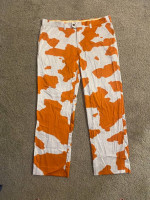 LOUDMOUTH Burnt Orange and Gray Cow Print Pants 38 x 32L