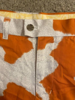 LOUDMOUTH Burnt Orange and Gray Cow Print Pants 38 x 32L