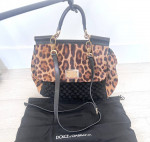 Authentic DOLCE GABBANA Miss Sicily HandBag Leopard $800. Orig$2740