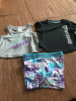 Reebok Girls Navy 3 Piece Short Set