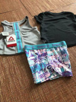 Reebok Girls Navy 3 Piece Short Set
