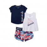 Reebok Girls Blue 3 Piece Short Set