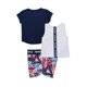 Reebok Girls Blue 3 Piece Short Set
