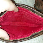 COACH Wristlet / Wallet Classic Canvas with Red Trim