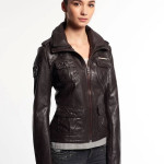 SUPERDRY DARK BROWN GENUINE LEATHER JACKET Sz SMALL Excellent