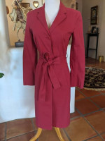 MOSCHINO Red Trench Coat Sz S Italy