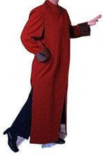 Women's Red Coat Lined Carwash Hem Mandarin Collar Sz S Nepal