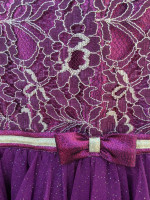 Jona Michelle girl's burgundy & gold lace fancy dress *** size 5