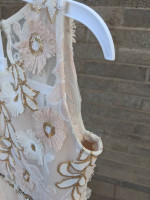 Rare Editions girl's peachy pearl white lace FANCY DRESS size 7