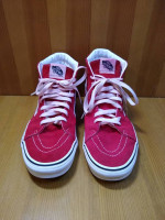 Vans Off The Wall Classic Sk8-Hi Red/White Suede High Tops Mens 10