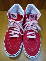 Vans Off The Wall Classic Sk8-Hi Red/White Suede High Tops Mens 10