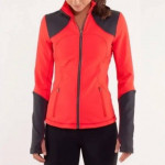 LULULEMON RED DARK GRAY FORME ZIP JACKET Sz 8