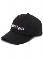 Palm Angels Black Cotton Embroidered Logo Baseball Cap