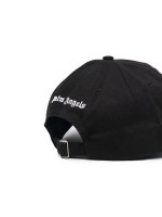 Palm Angels Black Cotton Embroidered Logo Baseball Cap