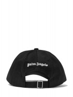 Palm Angels Black Cotton Embroidered Logo Baseball Cap