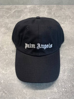Palm Angels Black Cotton Embroidered Logo Baseball Cap