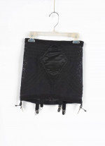 Vintage Black Lace Girdle With 6 Garters Size Small - Great!