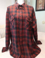 100 % Acrylic Plaid Button Down Shirt Size XL