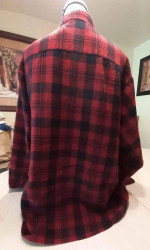 100 % Acrylic Plaid Button Down Shirt Size XL